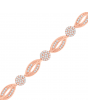 Marquise and Round Design Pave Set Bracelet in 18ct Red Gold